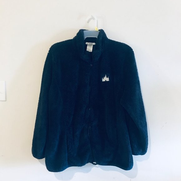 Disney Sweaters - Disney Parks Disneyland Resort Navy Blue Sherpa Full Zip Sweater Size 2X
